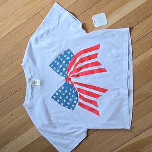 NWT Altar'd State Bow American Flag Pattern Crop Top Tank Top